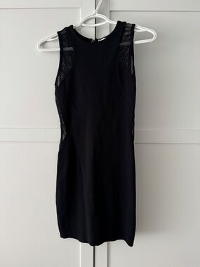 Dynamite Black Bodicon Dress - Mesh detail